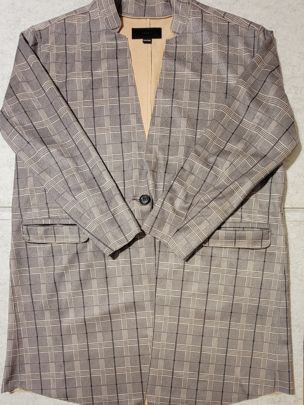BLANKNYC Anthropologie Renegade Plaid Duster Longline Blazer Plus Size 1X